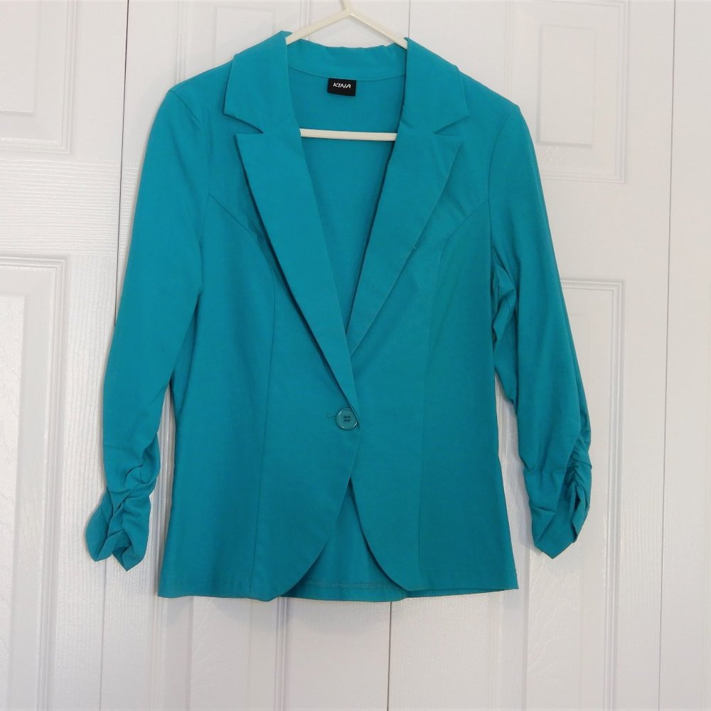 Kina Fitted Teal Blazer in size XS